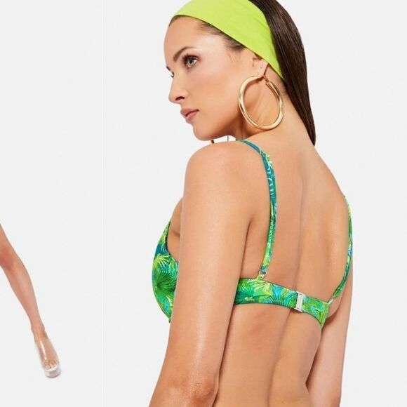 Revolve VDM The Label Dolls Kill Sienna Tropical Palm Tree Bikini Top Size XS - Picture 3 of 7